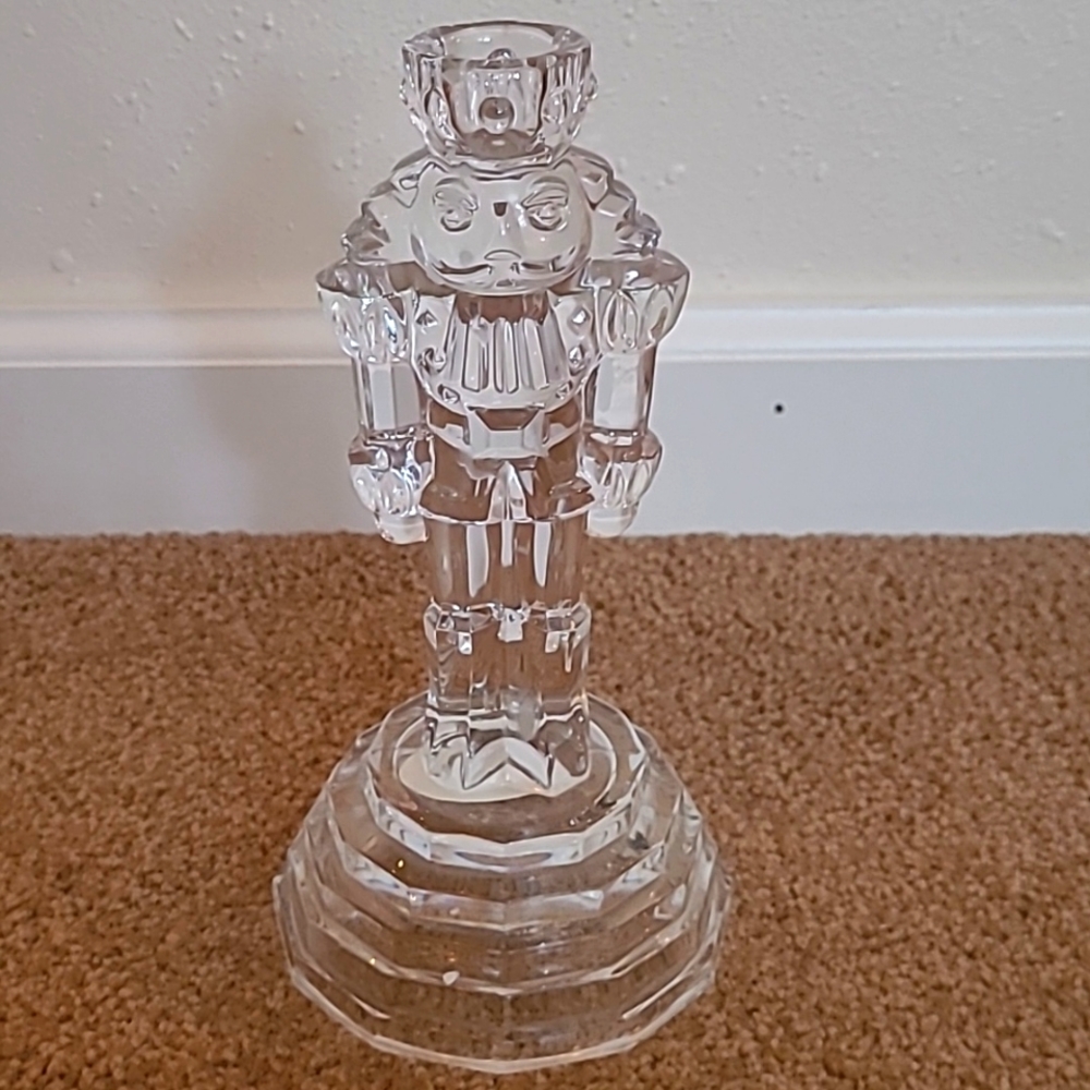 Vintage Crystal Nutcracker Single Candlestick